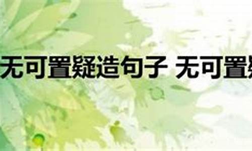 无可置疑造句大全二年级_无可置疑造句大全